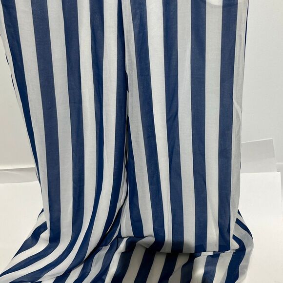 Bebe Women's Blue White Stripe Deep V-Neck Sleeveless Bandeau Jumpsuit Sz 0 NWT - Picture 3 of 10